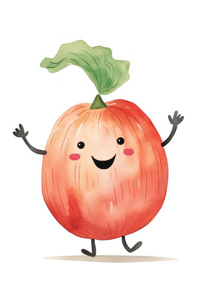Onion dancing food white background anthropomorphic. AI generated Image by rawpixel.