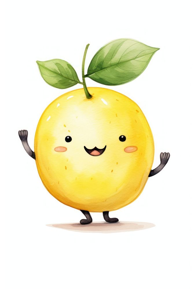 Lemon dancing fruit plant cute. AI generated Image by rawpixel.