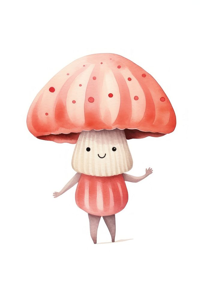 Mushroom dancing cute white background vegetable. AI generated Image by rawpixel.