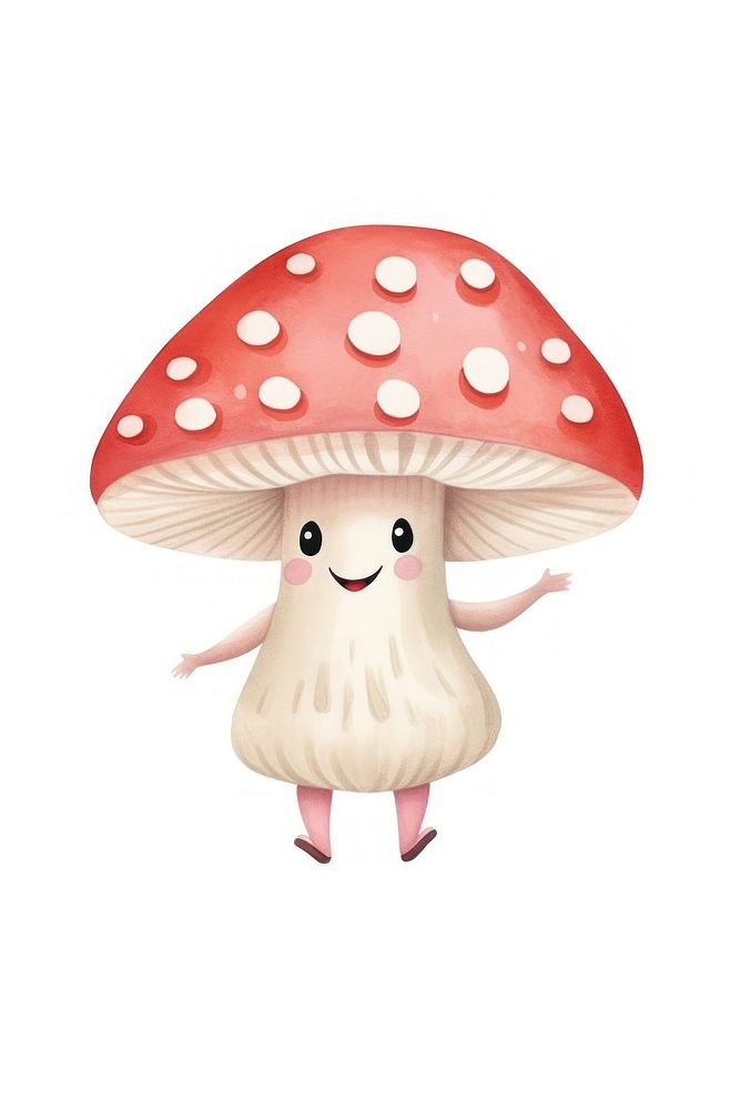 Mushroom dancing fungus nature white background. AI generated Image by rawpixel.