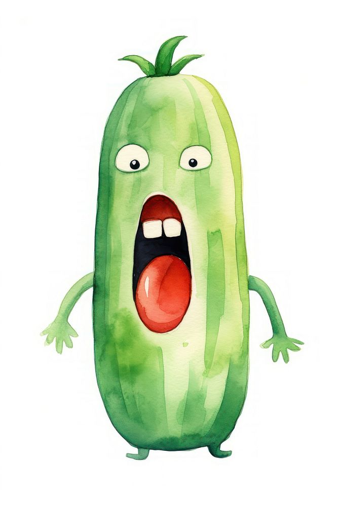 Screaming veggie vegetable cucumber food. AI generated Image by rawpixel.