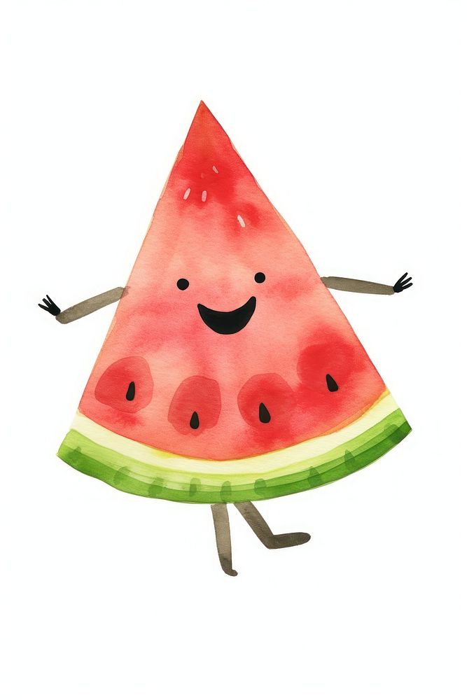 Watermelon slice dancing fruit plant food. AI generated Image by rawpixel.