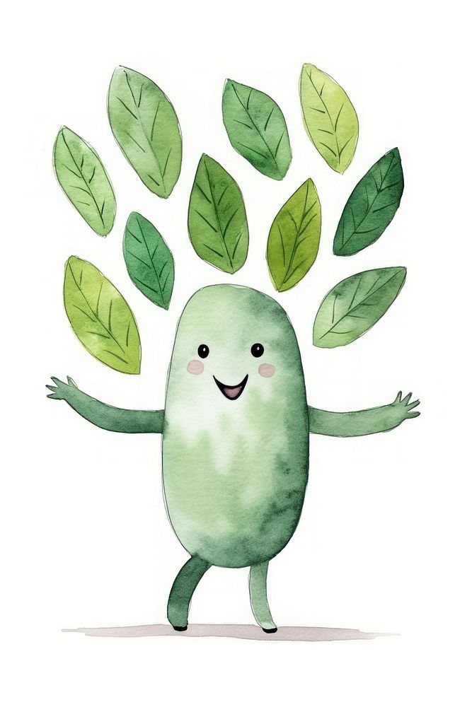 Tree character dancing green plant leaf. AI generated Image by rawpixel.