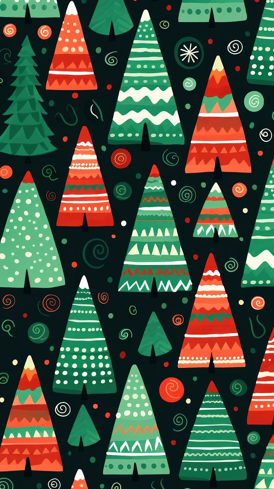 Repeat christmas tree pattern backgrounds celebration. AI generated Image by rawpixel.
