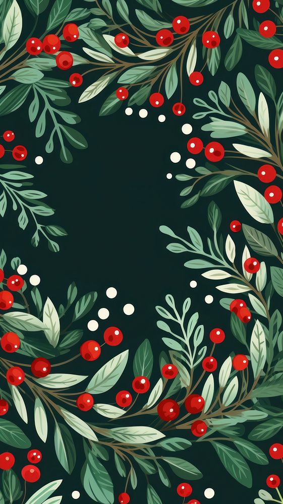 Christmas wreath pattern plant backgrounds. AI generated Image by rawpixel.