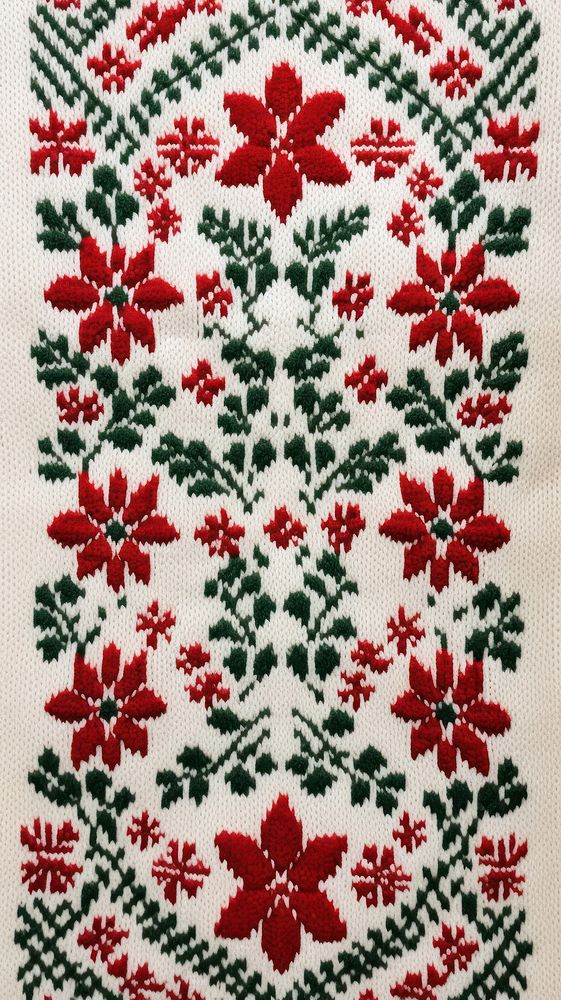 Texture pattern decoration embroidery christmas. AI generated Image by rawpixel.