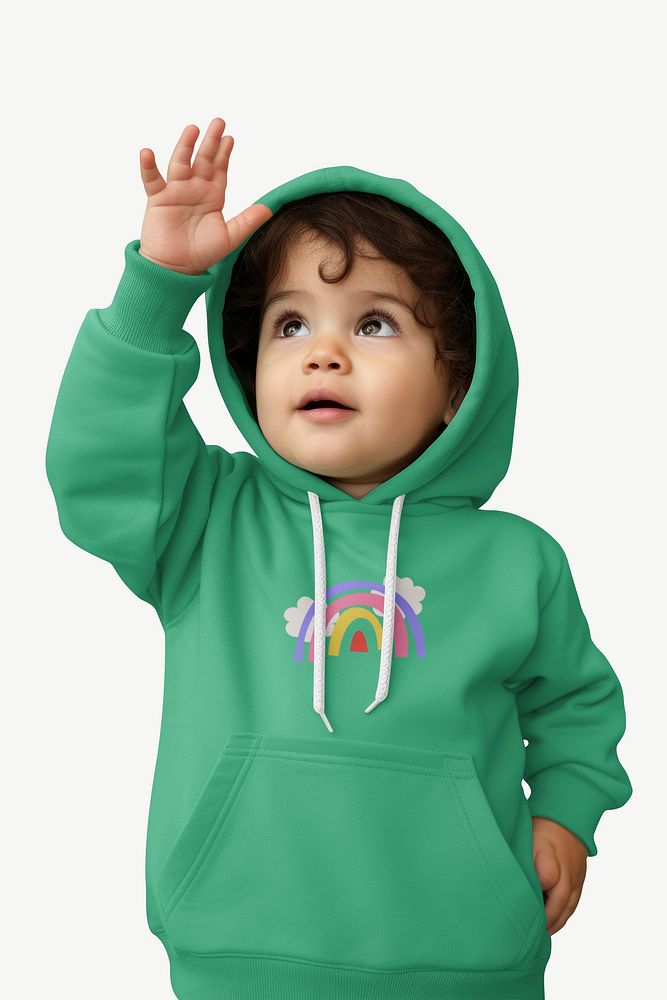 Toddlers' hoodie mockup, fashion apparel psd