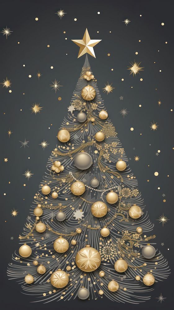 Decorated christmas tree backgrounds pattern anticipation. AI generated Image by rawpixel.