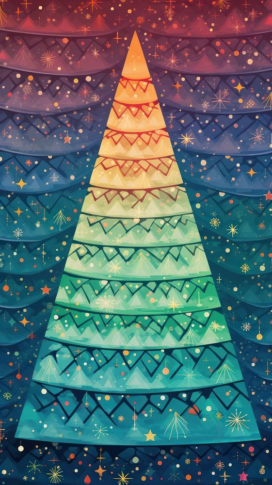 Decorated christmas tree backgrounds pattern celebration. AI generated Image by rawpixel.