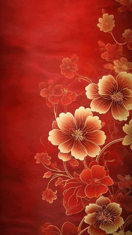 Chinese fortune flower pattern backgrounds petal. AI generated Image by rawpixel.