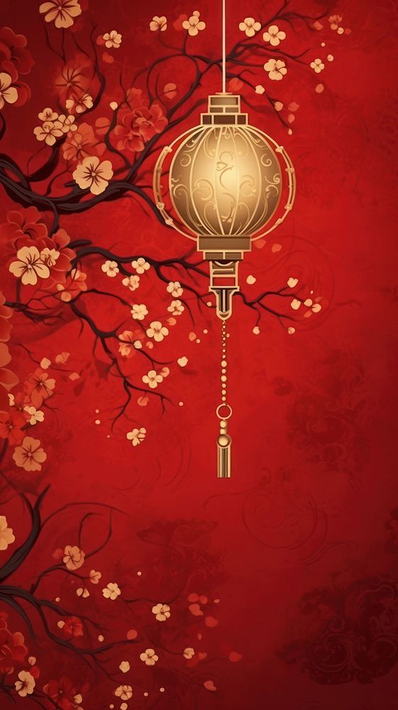 Chinese style lamp backgrounds pattern gold. AI generated Image by rawpixel.