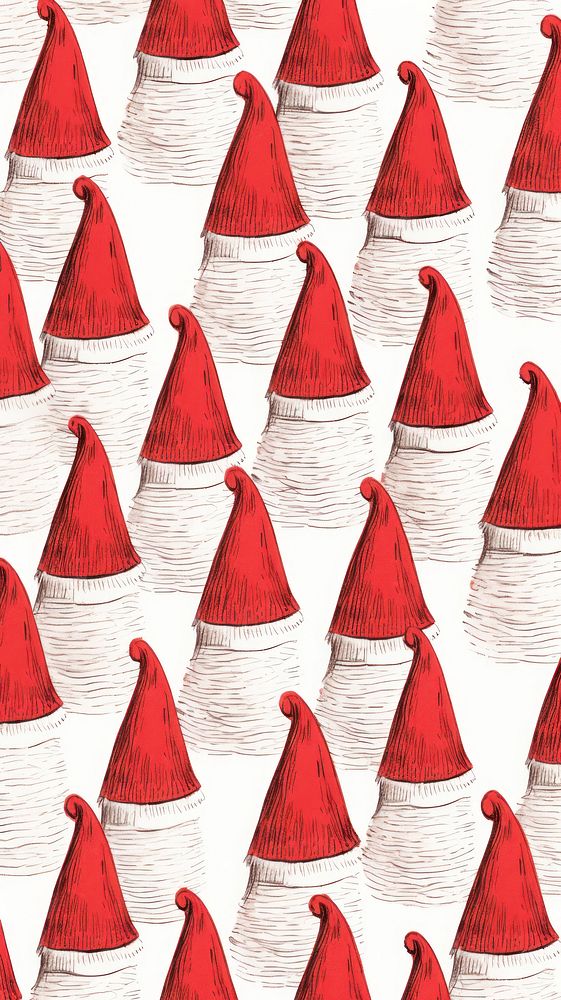 Santa hat pattern backgrounds red arrangement. AI generated Image by rawpixel.