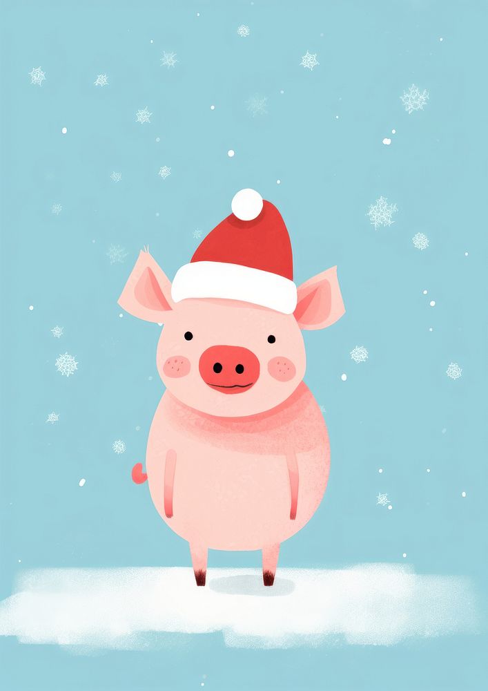 Pig christmas animal mammal. AI generated Image by rawpixel.