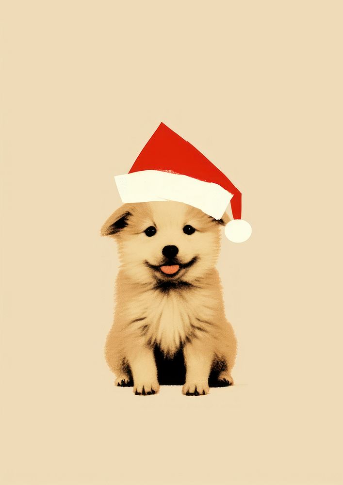 Puppy christmas mammal animal. AI generated Image by rawpixel.