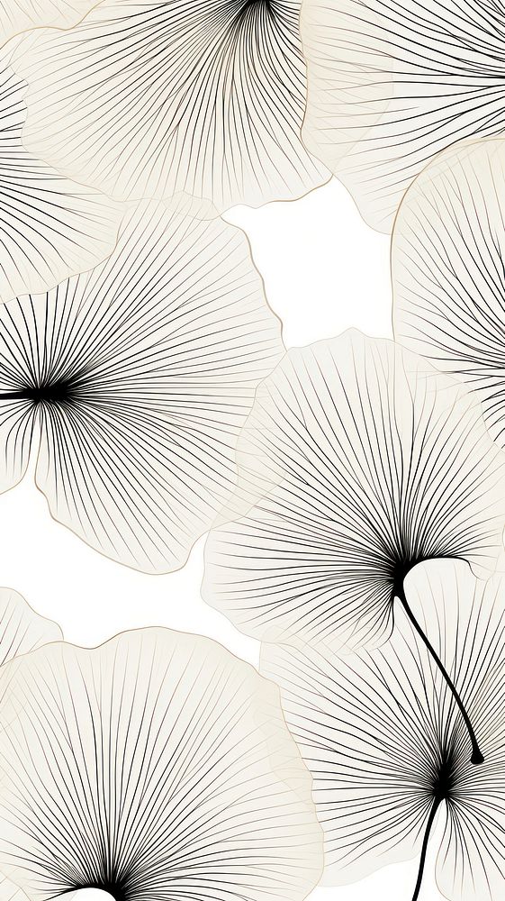 Chinese ginko jeaves pattern drawing sketch. AI generated Image by rawpixel.