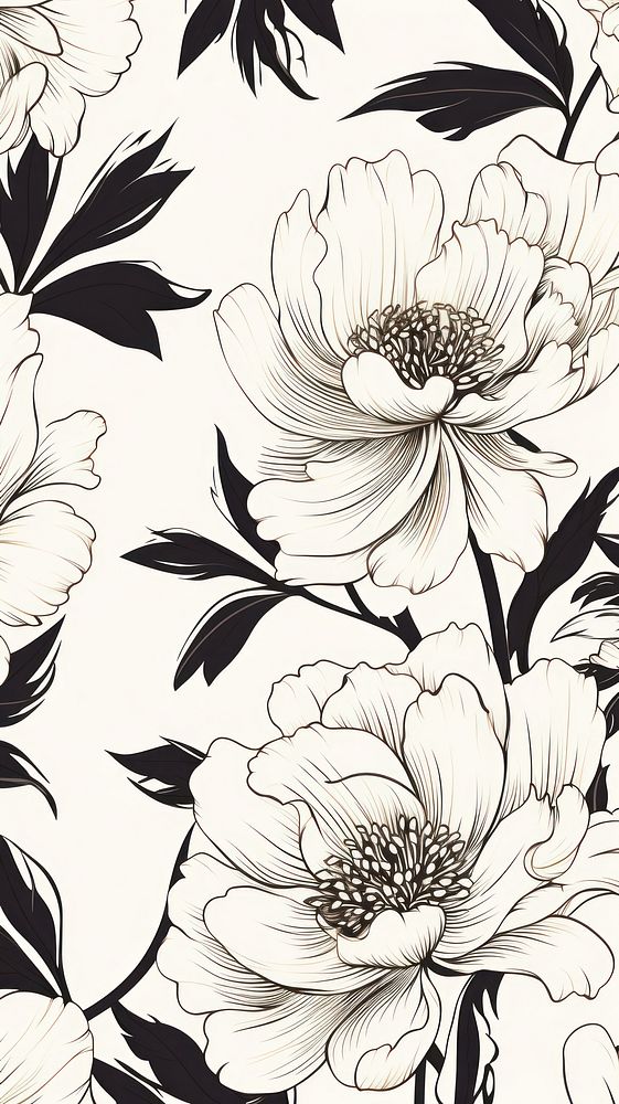 Chinese peony pattern drawing flower. | Free Photo Illustration - rawpixel