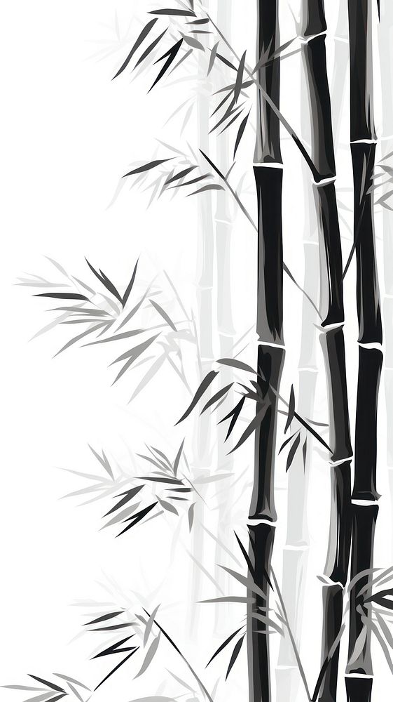 Chinese bamboo stems pattern plant line. AI generated Image by rawpixel.