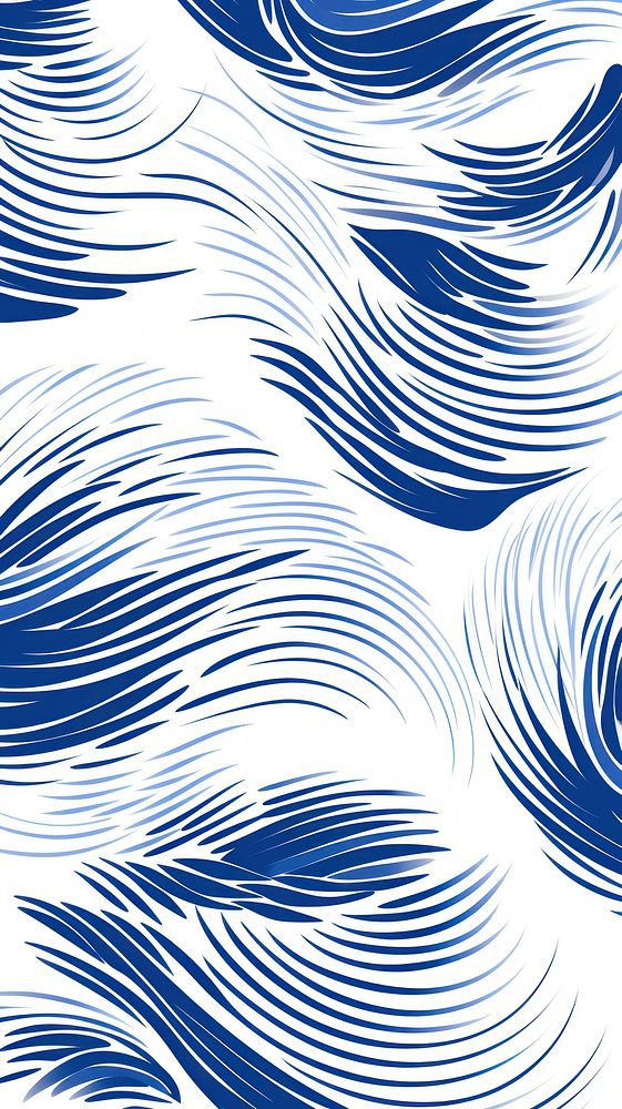 Chinese swan wings pattern line blue. AI generated Image by rawpixel.