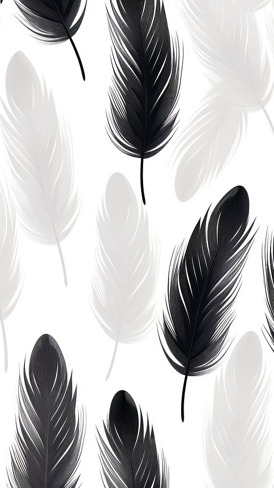 Chinese art feather pattern line leaf. AI generated Image by rawpixel.