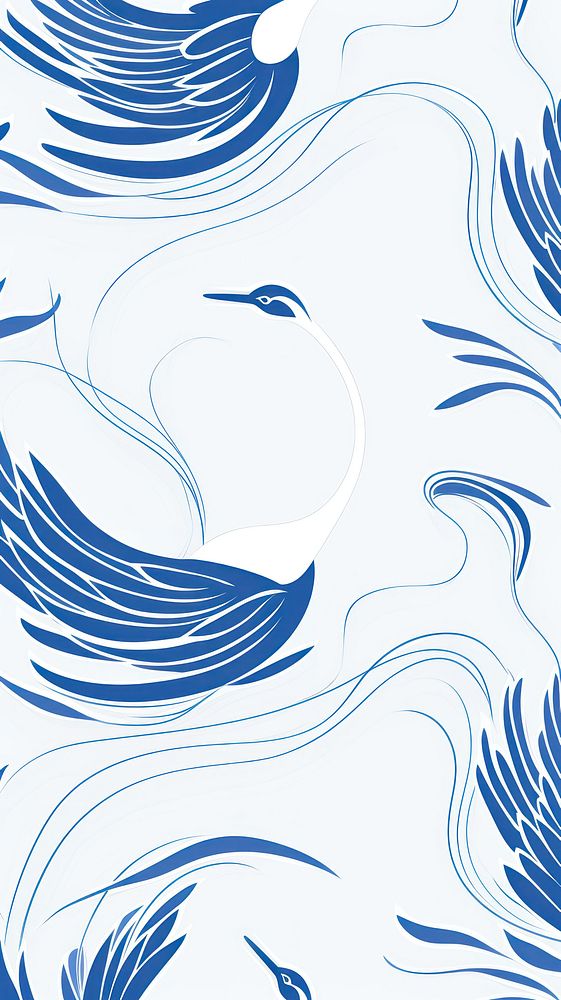 Chinese swan wings pattern white line. AI generated Image by rawpixel.