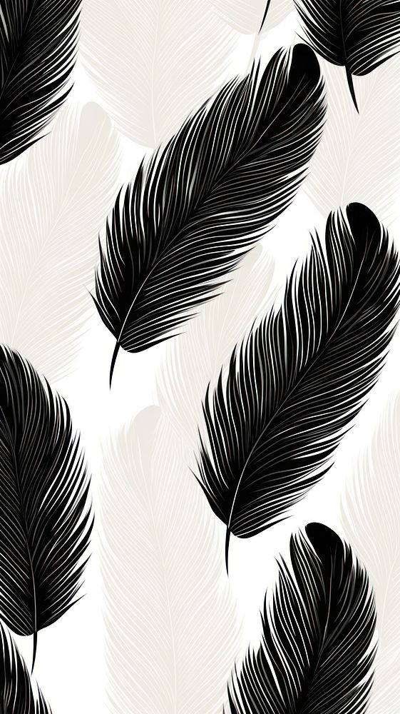 Chinese art feather pattern plant line. AI generated Image by rawpixel.