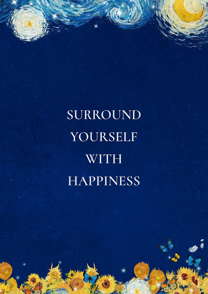 Happiness quote poster template