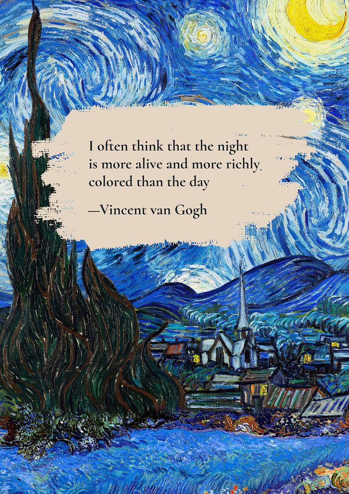 Van Gogh quote poster template