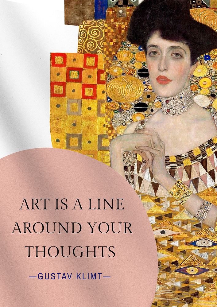 Gustav Klimt's artwork poster template