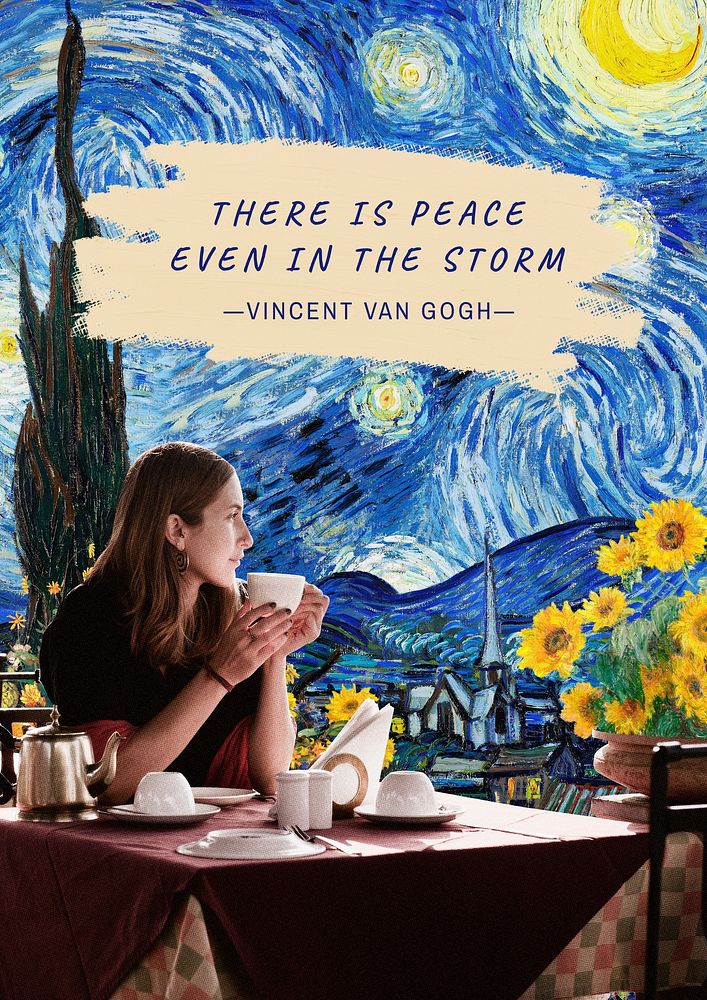 Van Gogh quote poster template Free Photo rawpixel