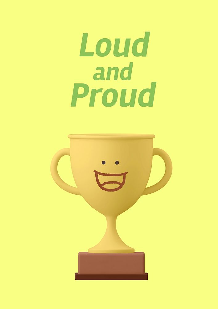 Smiling trophy poster template