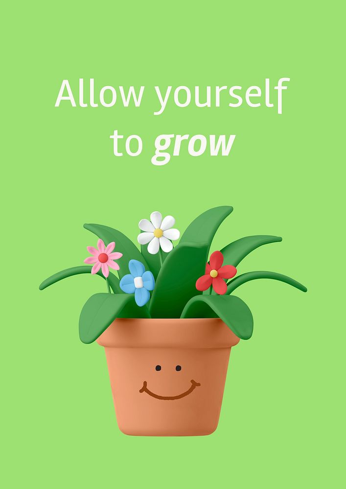 Happy houseplant poster template