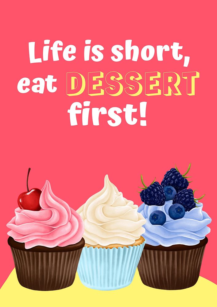 Colorful desserts poster template