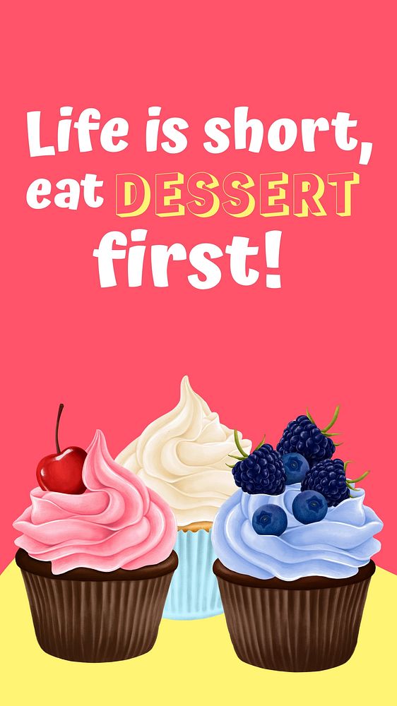 Dessert quote Facebook story template