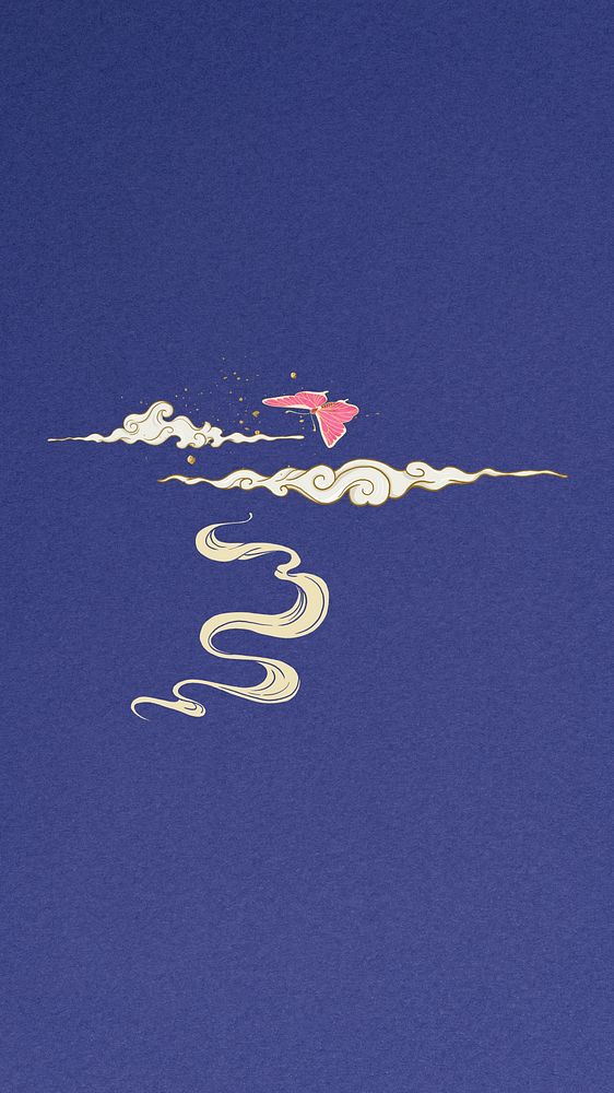 Japanese oriental cloud iPhone wallpaper, vintage illustration. Remixed by rawpixel.