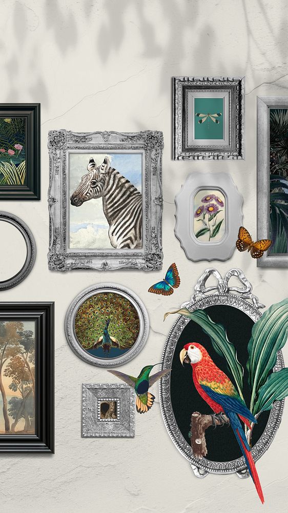 Vintage animal frames iPhone wallpaper, illustration. Remixed by rawpixel.