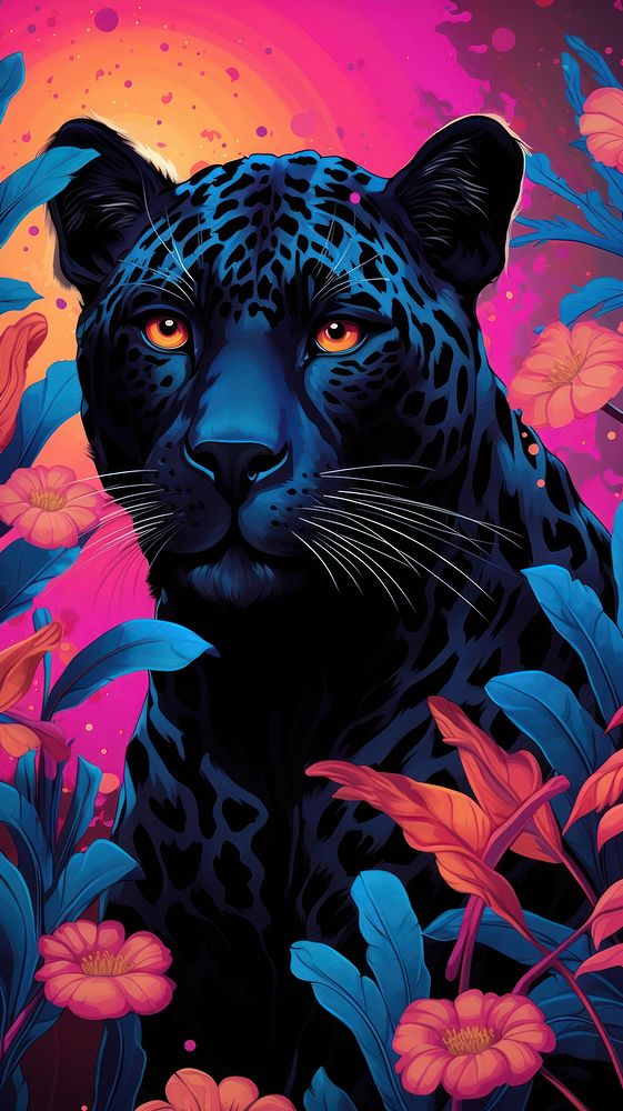 Jungle illustration leopard wildlife animal. AI generated Image by rawpixel.