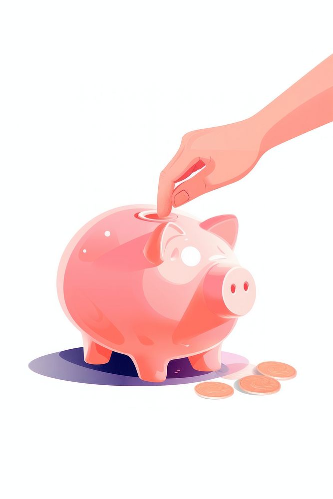 Hand filling a piggy bank investment retirement currency. AI generated Image by rawpixel.