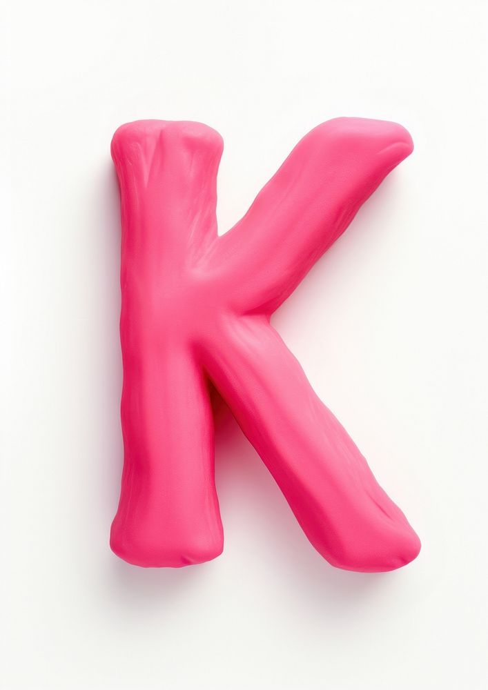 K letters plasticine petal pink white background. AI generated Image by rawpixel.