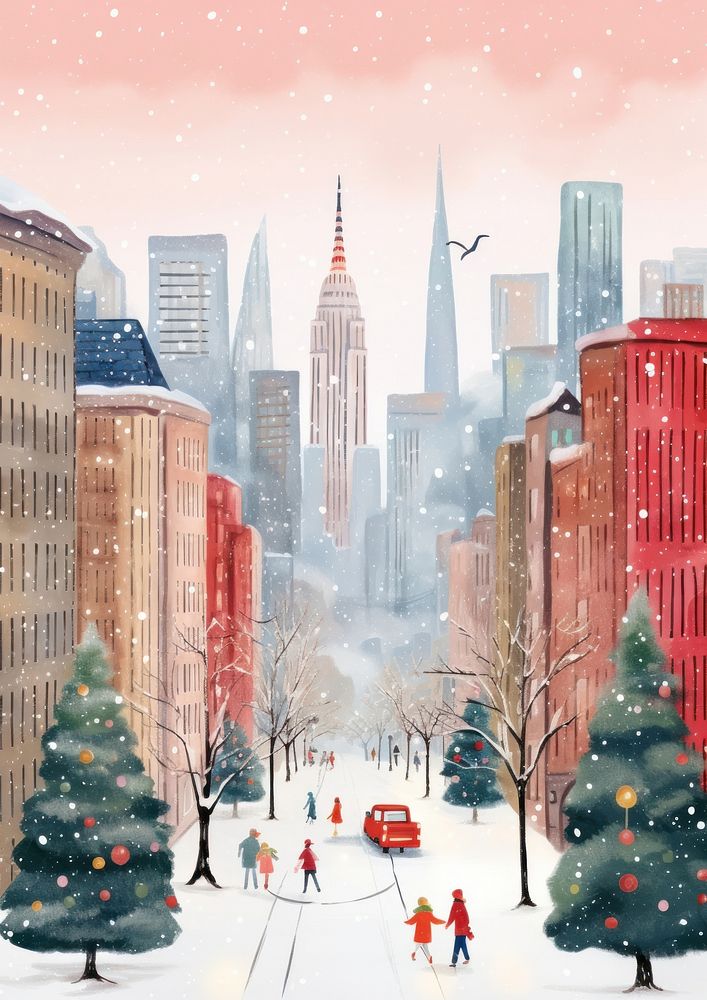 Christmas New York christmas architecture outdoors. AI generated Image by rawpixel.