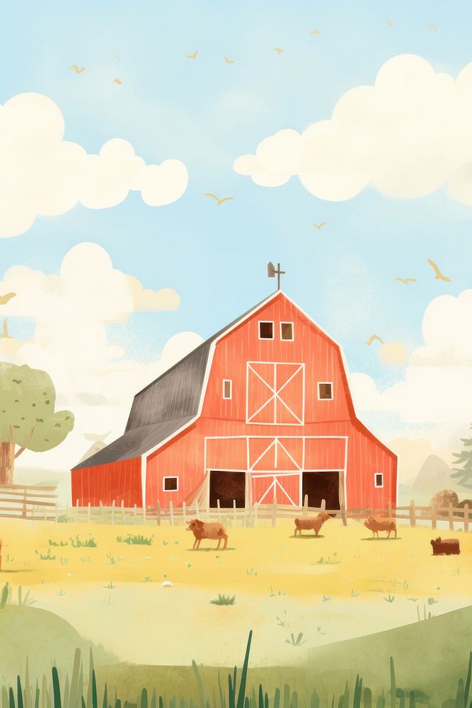 Farm farm architecture livestock. AI generated Image by rawpixel.