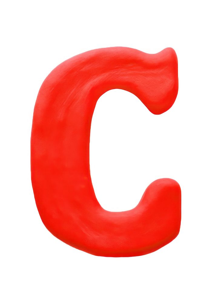 Lowercase c letters plasticine petal text red. AI generated Image by rawpixel.