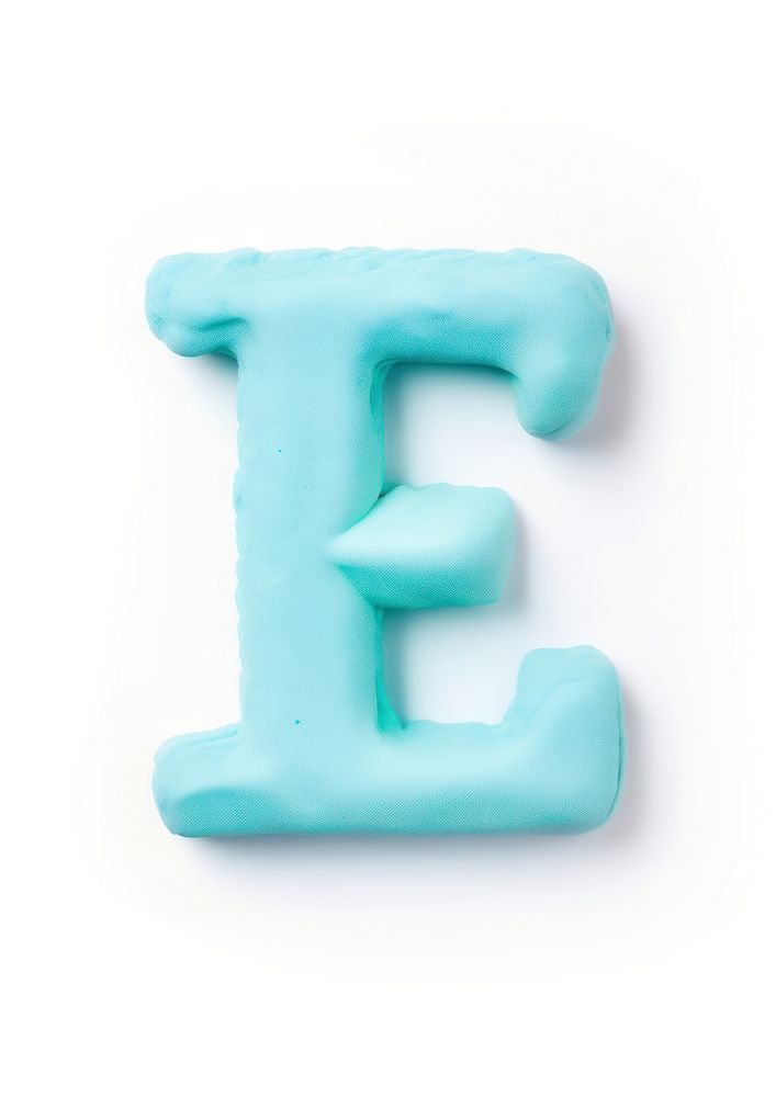 Lowercase E letters plasticine text turquoise blue. AI generated Image by rawpixel.
