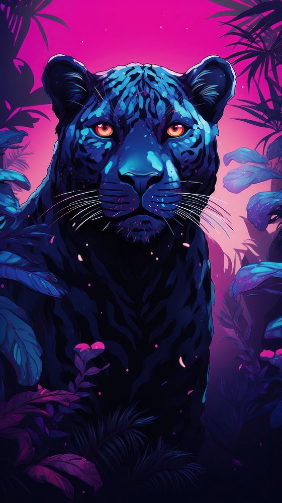Jungle illustration wildlife leopard creativity. AI generated Image by rawpixel.
