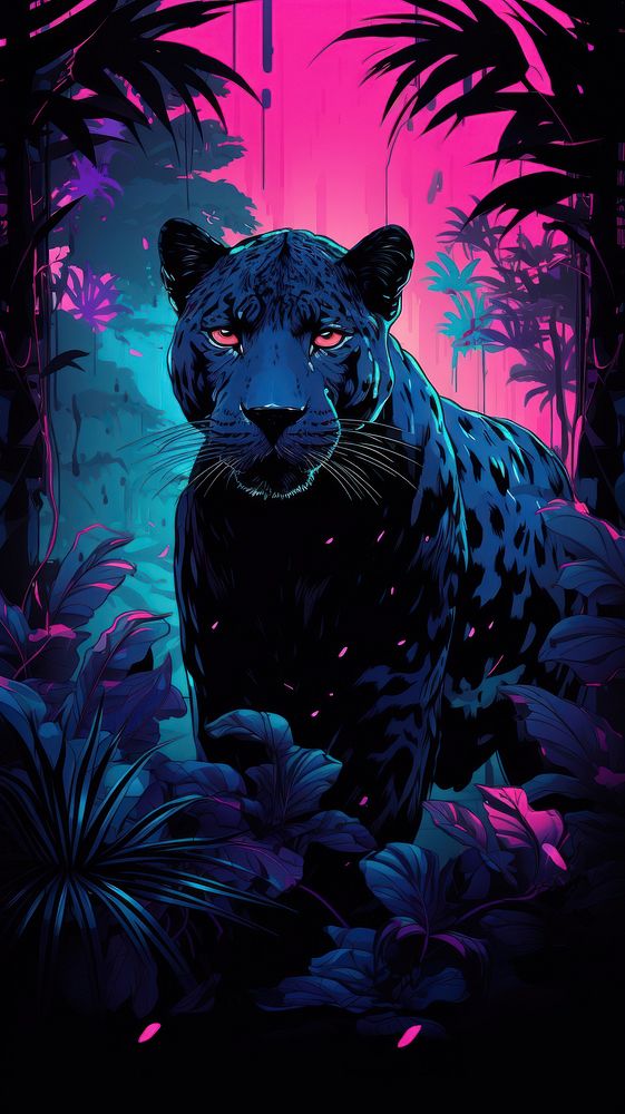 Jungle illustration leopard wildlife outdoors. AI generated Image by rawpixel.