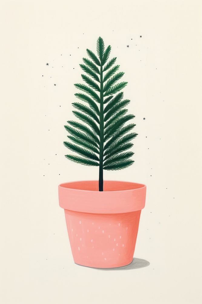 Christmas tree pot plant leaf fir. AI generated Image by rawpixel.