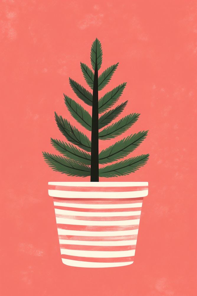 Mini christmas tree pot plant leaf art. AI generated Image by rawpixel.