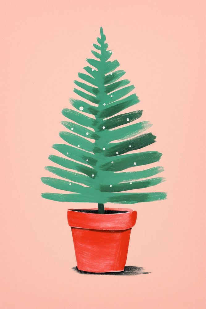 Mini christmas tree pot plant leaf celebration. AI generated Image by rawpixel.