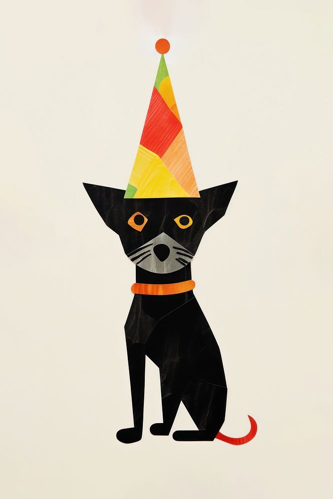 Dog wearing witch hat mammal animal pet. AI generated Image by rawpixel.