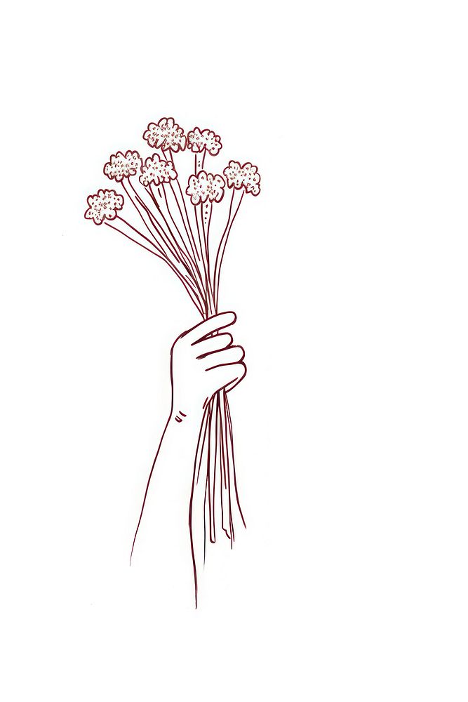 Drawing flower holding sketch. AI generated Image by rawpixel.