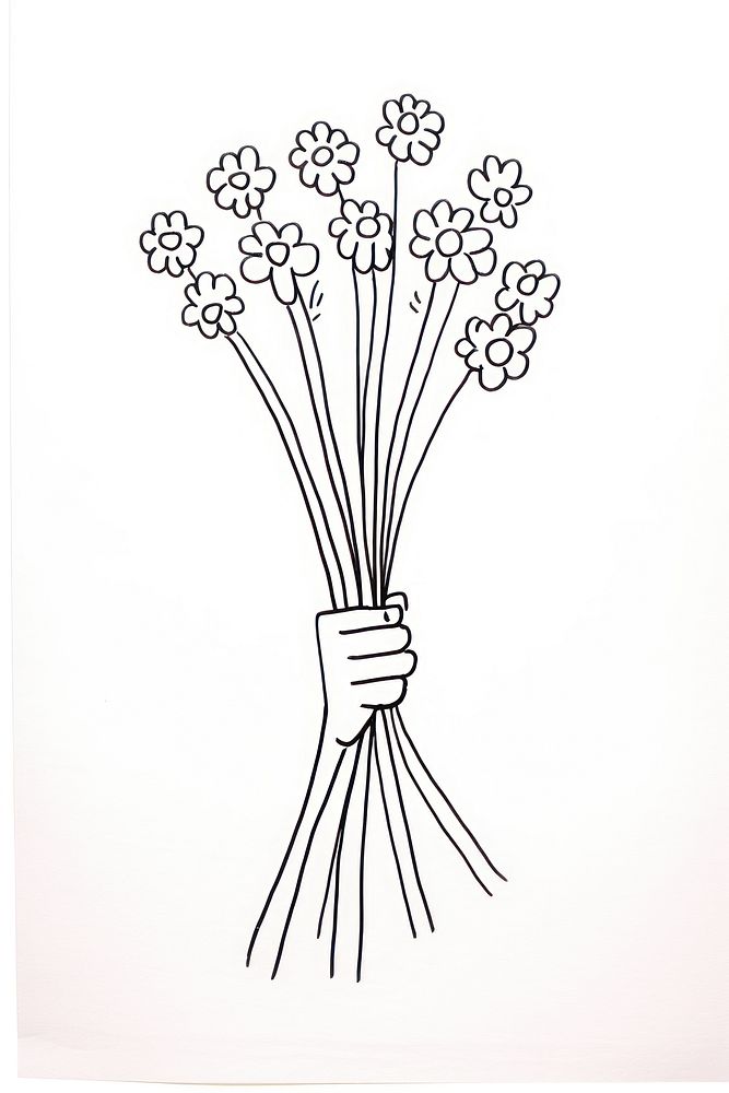 Drawing sketch flower paper. AI generated Image by rawpixel.